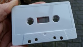 Grey cassette tapes 