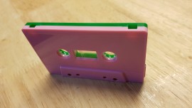 baby pink/midgreen split colour cassettes