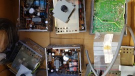 box of electronics