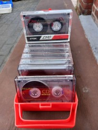 Cassette Storage Case with Cassettes x 12 Red