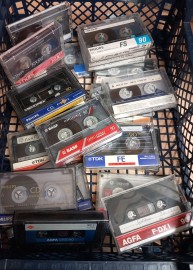 30p used branded tapes/cases