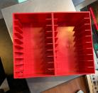 Red 20 slot cassette storage shelf 