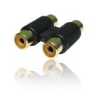 Dual 2x RCA Phono Coupler Female to Female Audio Video Connector Adaptor Twin