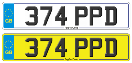 374 PPD Dateless number plate