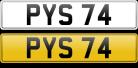 PYS 74 number plate