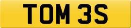 TOM 3S number plate