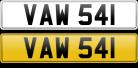 VAW 541 number plate